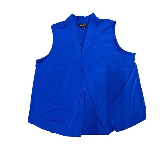 Ellen Tracy Catalina Blue Sleeveless Top Blouse NWT Womens Size 2X - Picture 5 of 10
